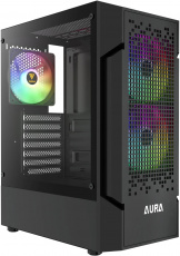 Корпус GAMDIAS AURA GC7 ARGB (без БП, ATX, USB3.0, 3x ARGB Fan, black)