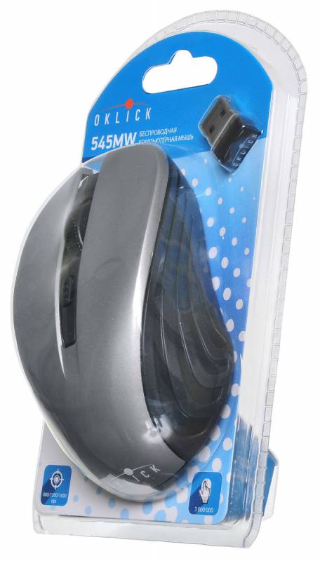 Мышь беспроводная Oklick 545MW (optical, 1600dpi, AA, black-grey)