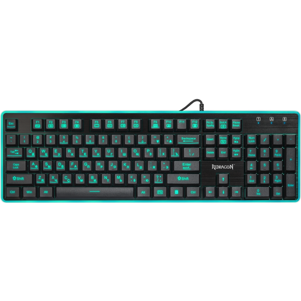 Клавиатура Redragon DYAUS (USB, игровая, 7 цветов подсветки символов, мультимедийная, black-red)