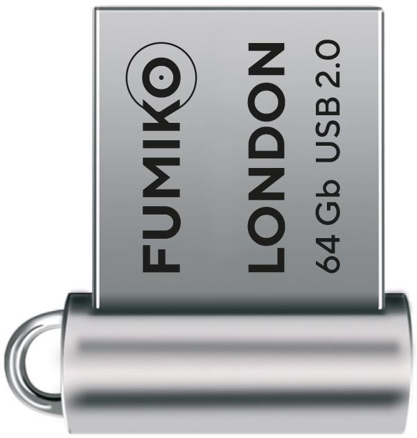 Флеш накопитель USB 2.0 64Gb FUMIKO LONDON (FLO-05, silver)