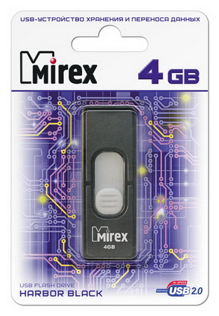 Флеш накопитель USB 2.0 4Gb Mirex Harbor (black)