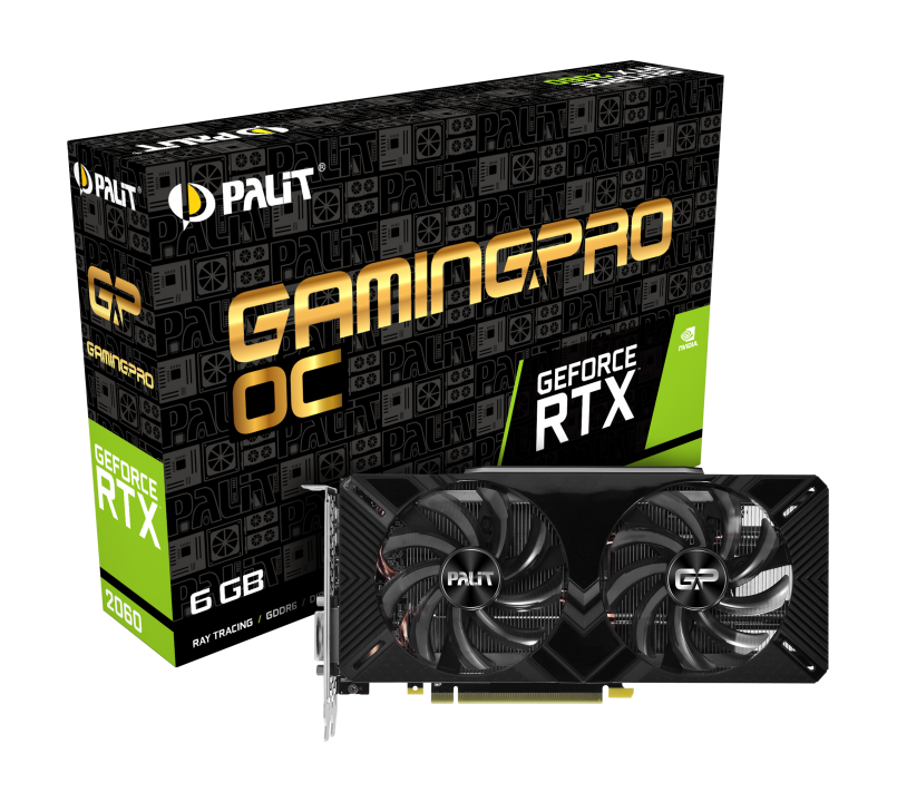 Видеокарта Palit GF RTX2060 GAMING PRO OC 6Gb (192bit, GDDR6, DVI+HDMI+DP) RTL