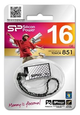 Флеш накопитель USB 2.0 16Gb Silicon Power Touch 851 (SP016GBUF2851V1S, silver)