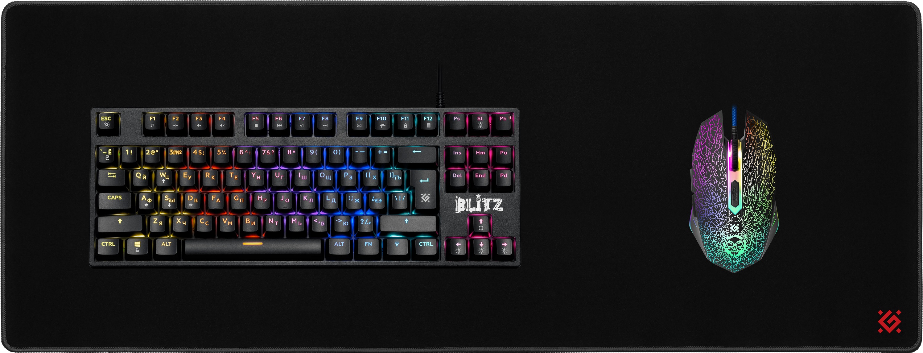 Коврик для мыши Defender (Black Ultra One, тканевый на резиновой основе, игровой, black-red, 780x300x5mm)