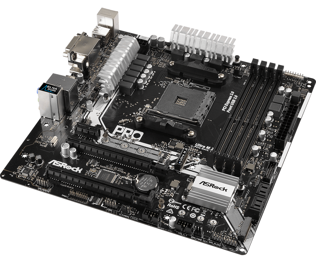 Материнская плата ASRock AB350M PRO4 (AM4, mATX) RTL