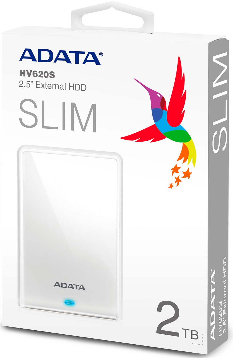 Внешний HDD 2,5" 2.0Tb ADATA (AHV620S-2TU31-CWH, USB3.2, white)