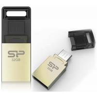 Флеш накопитель USB 2.0 32Gb Silicon Power Mobile X10 OTG (USB/MicroUSB, silver)