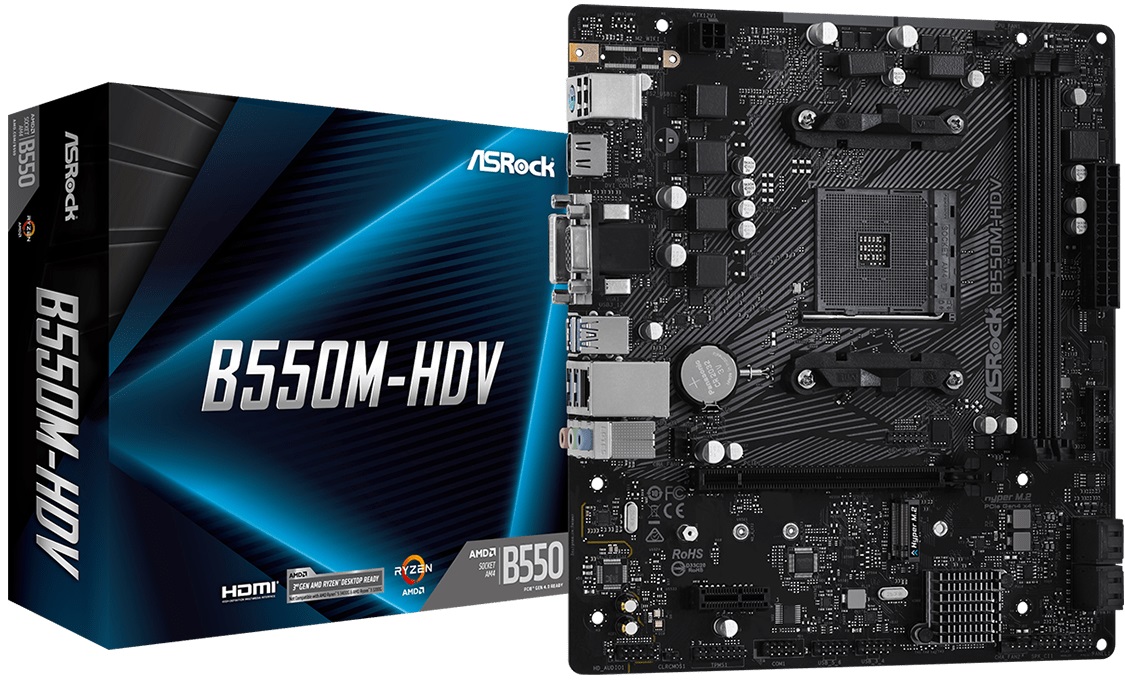 Материнская плата ASRock B550M-HDV (AM4, mATX) RTL