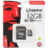 Карта памяти SDmicro Card 32GB Kingston (SDCS/32GB, Class 10, 80Mb/s, адаптер SD)