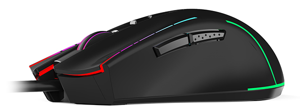 Мышь QUMO Medusa M81 (USB, optical, 3200dpi, игровая, 4 цвета подсветки, 1.65m, soft-touch, black)