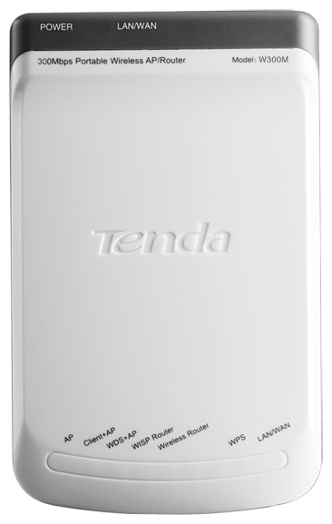 Роутер Tenda W300M (300Mбит/c, 2.4GHz, 1*LAN/WAN 100Mbps, 2 внутренние антенны, режим моста/точки доступа)