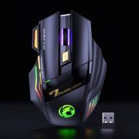 Мышь беспроводная iMICE GW-X7 (optical, 5500dpi, аккумулятор, бесшумная, игровая, RGB подсветка, black)