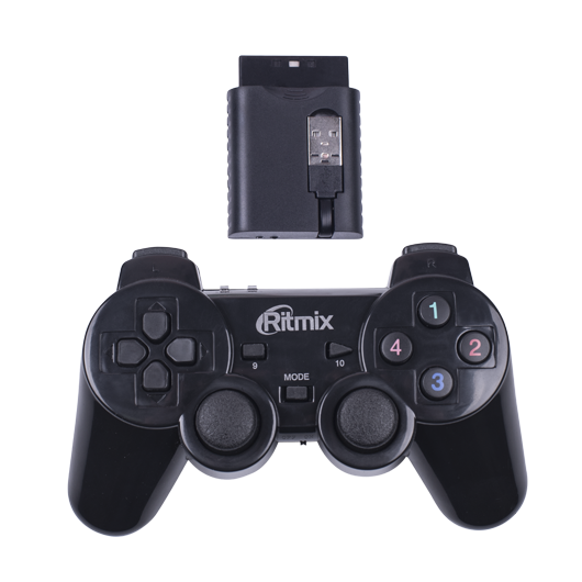 Геймпад Ritmix GP-020WPS (беспроводной, вибрация, black)
