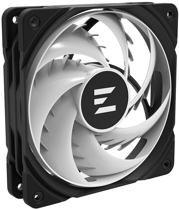 Вентилятор ZALMAN ZM-AF120 ARGB (120x120x25mm, Hydro, Shark Fin Blade, 600-2000rpm, <30dBa, 4pin, PWM, ARGB LED, black-white) RTL