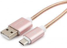 Кабель USB 2.0 Am - micro USB 0.5m (CC-G-mUSB02Cu-0.5M, серия Gold, не спутывается, gold) Cablexpert