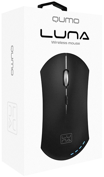 Мышь беспроводная QUMO Office Luna M74 (optical, 1600dpi, аккумулятор 600mAh, black)
