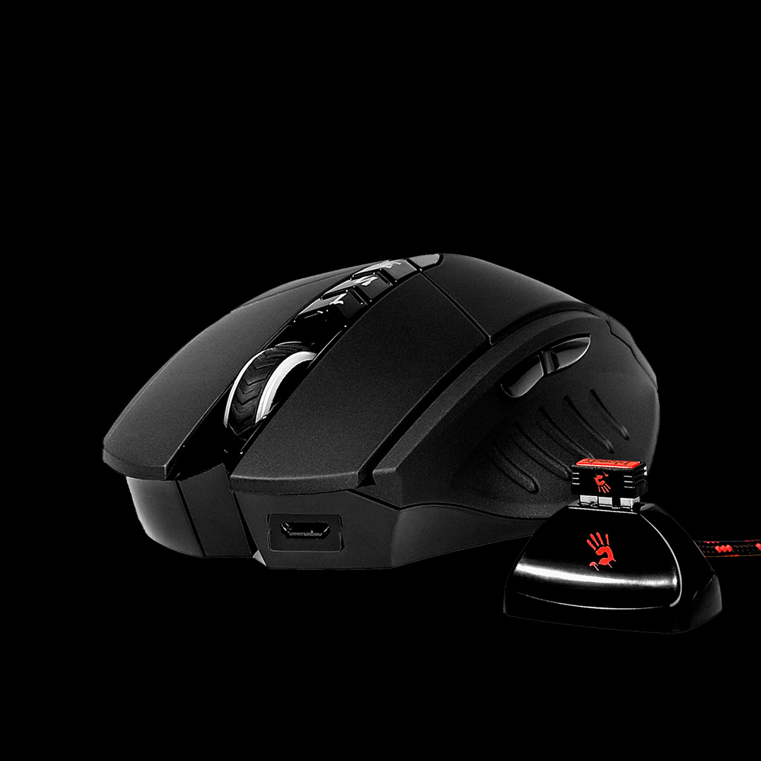 Мышь беспроводная A4Tech Bloody R70 (optical, 4000dpi, аккумулятор, игровая, black)