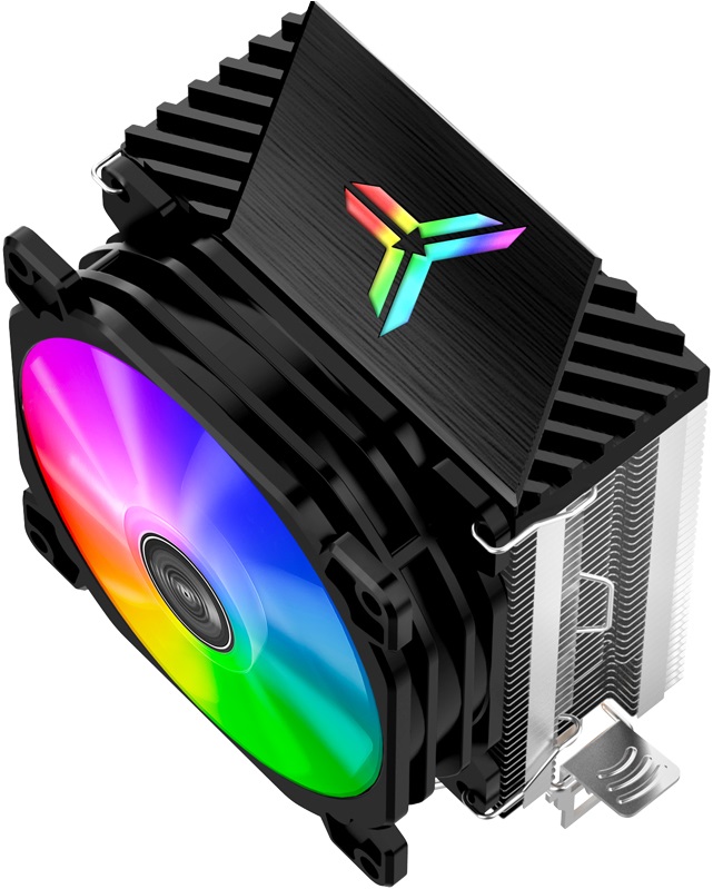 Вентилятор JONSBO CR-1200 (1150/1151/1155/1156/1200/1700/AM4/AM5, 92mm, Al, 2000rpm, 27dBa, 2 тепловые трубки, DTH, 3pin, 95W, rainbow LED, black) RTL