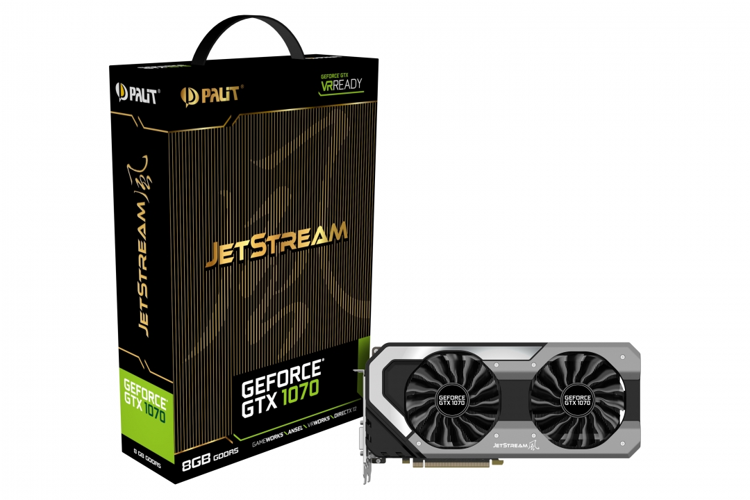 Видеокарта Palit GF GTX1070 JETSTREAM 8Gb (256bit, GDDR5, 3xDP+DVI+HDMI) RTL