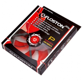 Вентилятор Floston Red Impeller 120P (120x120x25mm, 2xBall, 1800rpm, 25dBa, 3+4pin, black-red) RTL