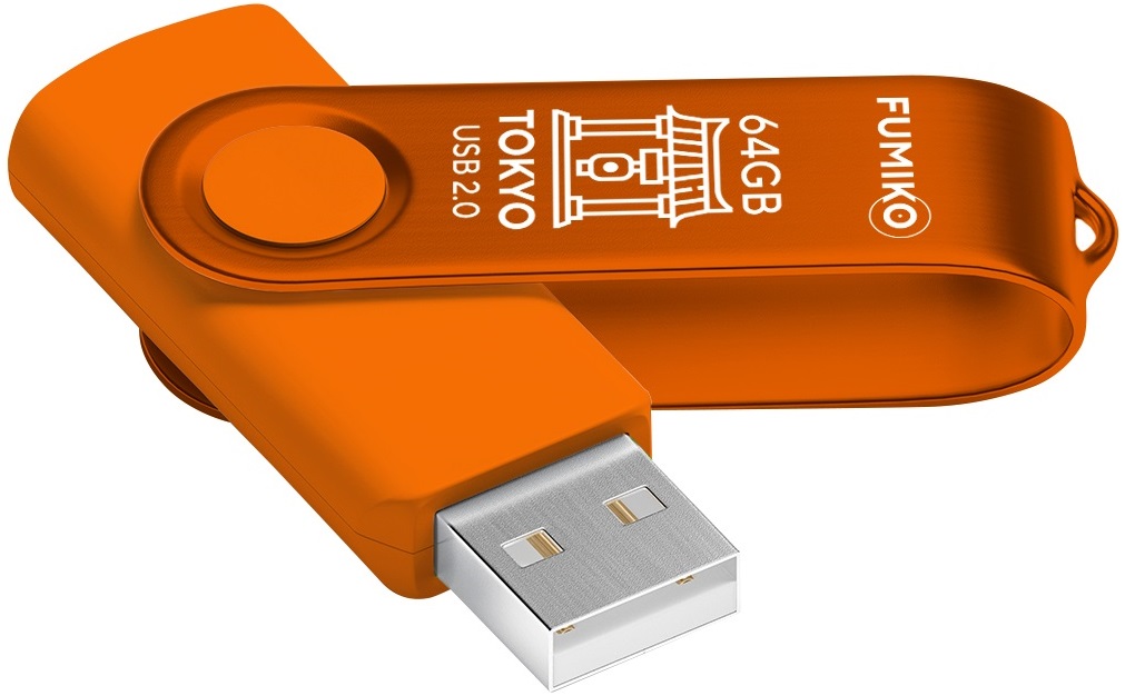 Флеш накопитель USB 2.0 64Gb FUMIKO TOKYO (FTO-35, 30MB/s, orange)