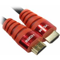 Кабель HDMI (m) - HDMI (m) 1.8m (CG526S-R, 4K, ver.2.0, медь, с позолоченными контактами, black-red) Vcom