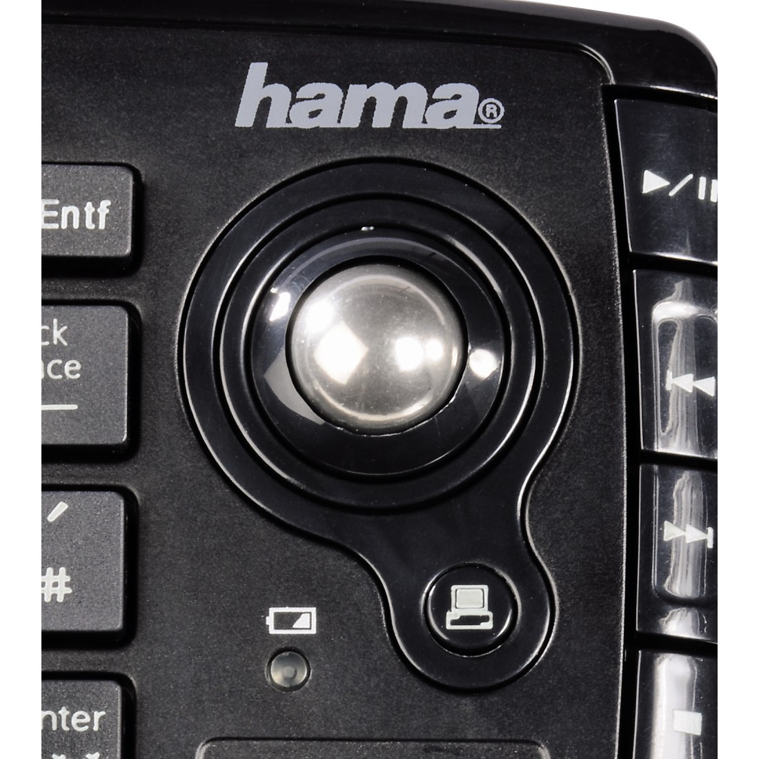 Клавиатура беспроводная Hama UZZANO 2.0 (R1053822, мультимедийная, trackball, scroll, black )