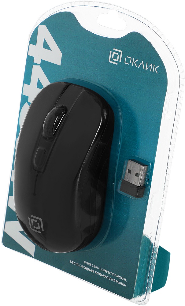 Мышь беспроводная Oklick 445MW (optical, 1600dpi, AA, black)
