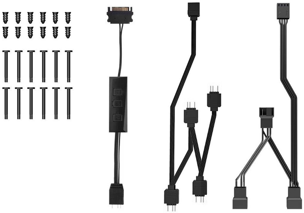 Вентилятор ID-Cooling TF-12025-ARGB Trio (120x120x25mm, Hydro, 500-1500rpm, 14-31dBa, 4pin, PWM, ARGB, black-white, 3 штуки) RTL