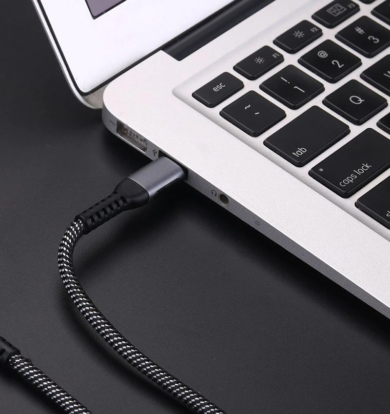 Кабель Type-C --> Type-C 0.5m (100W, быстрая зарядка, нейлоновая оплётка, black-silver)