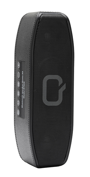 Колонка QUMO X8 (10W, портативная, аккумулятор 2200mAh, Bluetooth v.4.0, микрофон, громкая связь, AUX, USB, MicroSD до 32Gb, FM, MP3, black)