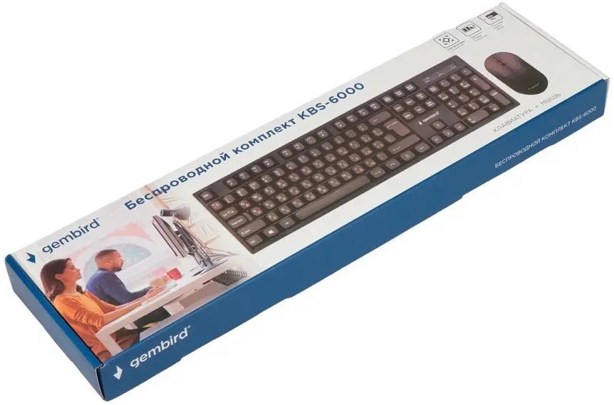 Клавиатура+мышь беспроводные Gembird KBS-6000 (black)