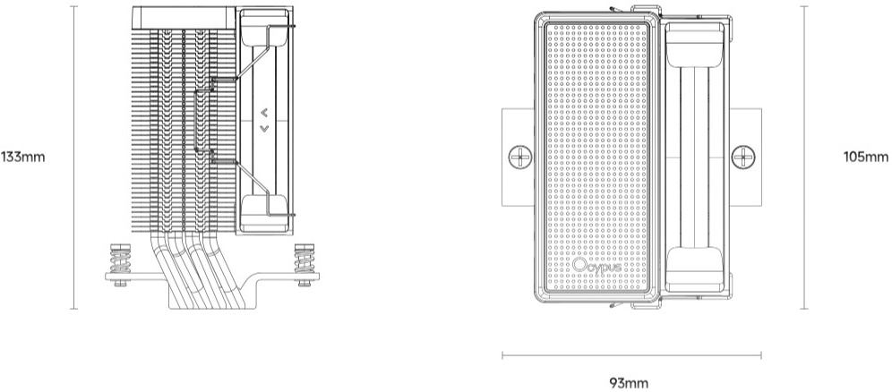 Вентилятор Ocypus Gamma A40 BK (1150/1151/1155/1156/1200/1700/1851/AM4/AM5, 100mm, Al, 600-2400rpm, <30dBa, 4 тепловые трубки, DTH, 4pin, PWM, 130W, black) RTL
