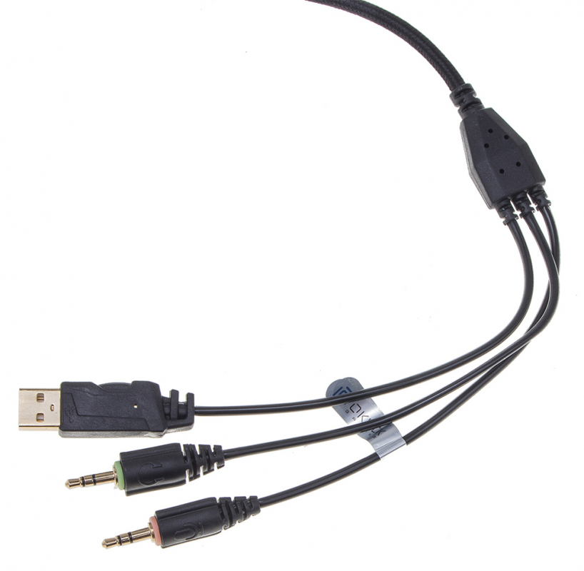 Наушники Oklick ARROW HS-L450G (полноразмерные закрытые, с микрофоном, регулятор, игровые, 2.2m, black-red)