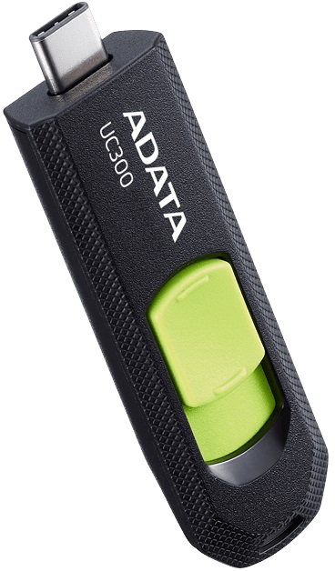 Флеш накопитель USB 3.2 128Gb ADATA UC300 (ACHO-UC300-128GRBK/GN, OTG Type-C, 100MB/s, black-green)