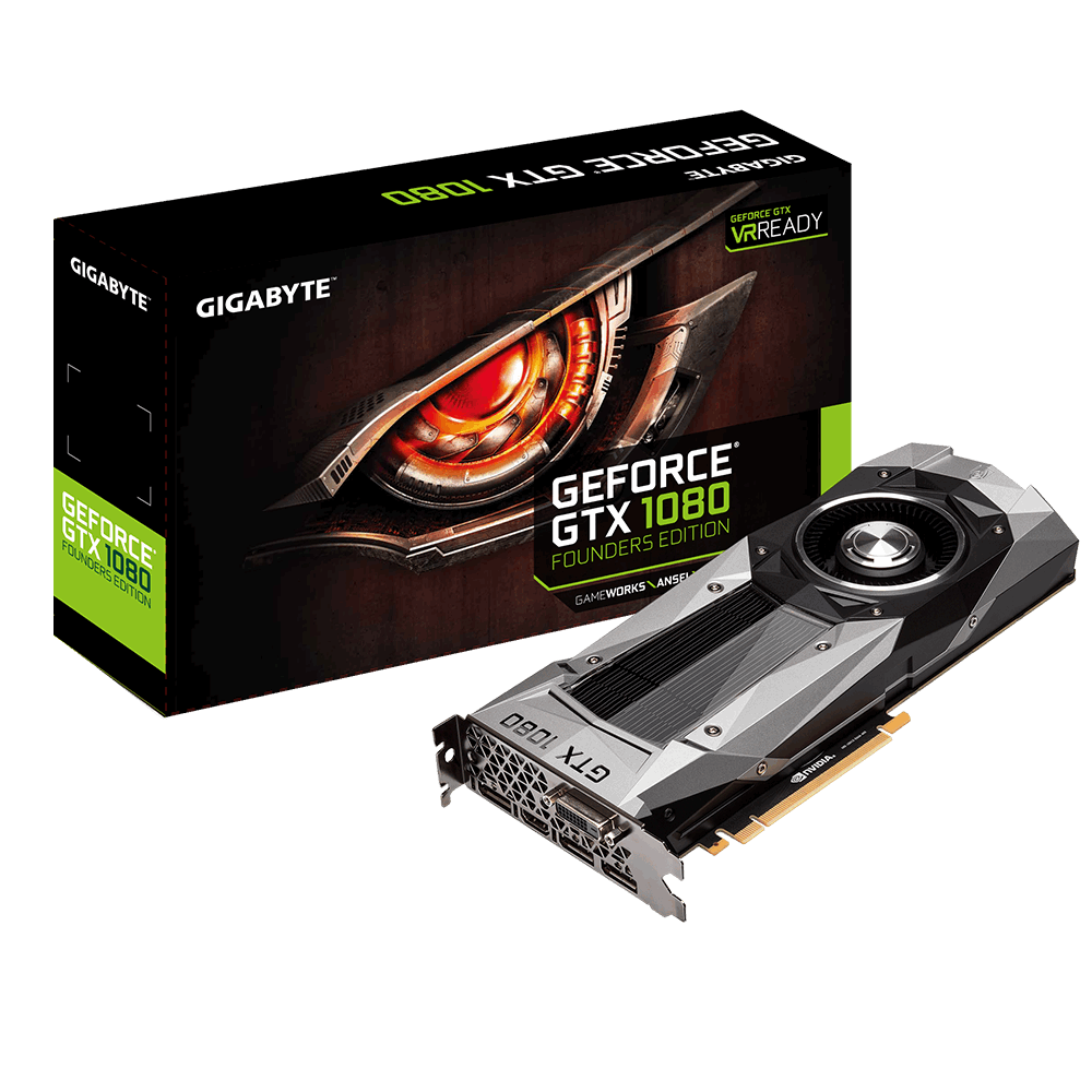 Видеокарта Gigabyte GF GTX1080 8Gb (GV-N1080D5X-8GD-B, 256bit, GDDR5, DVI+HDMI+3xDP) RTL