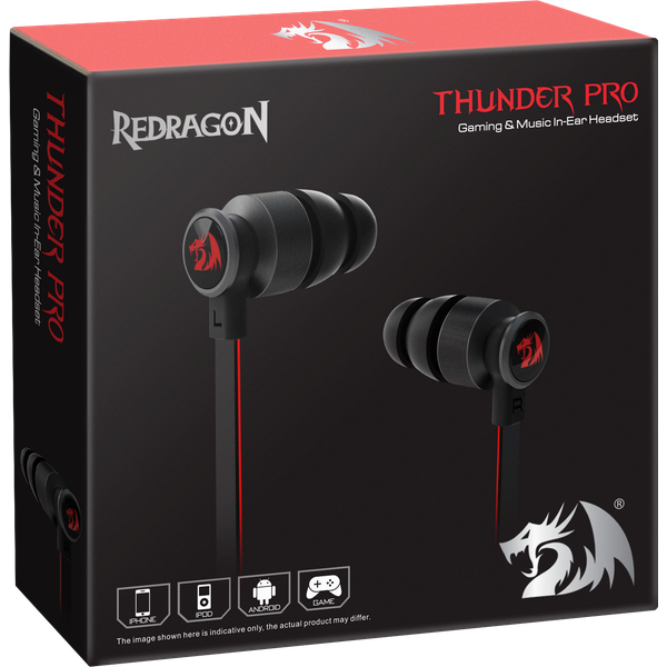 Наушники Redragon THUNDER PRO (затычки, для мобильных устройств, c микрофоном, 1.2m, black-red)