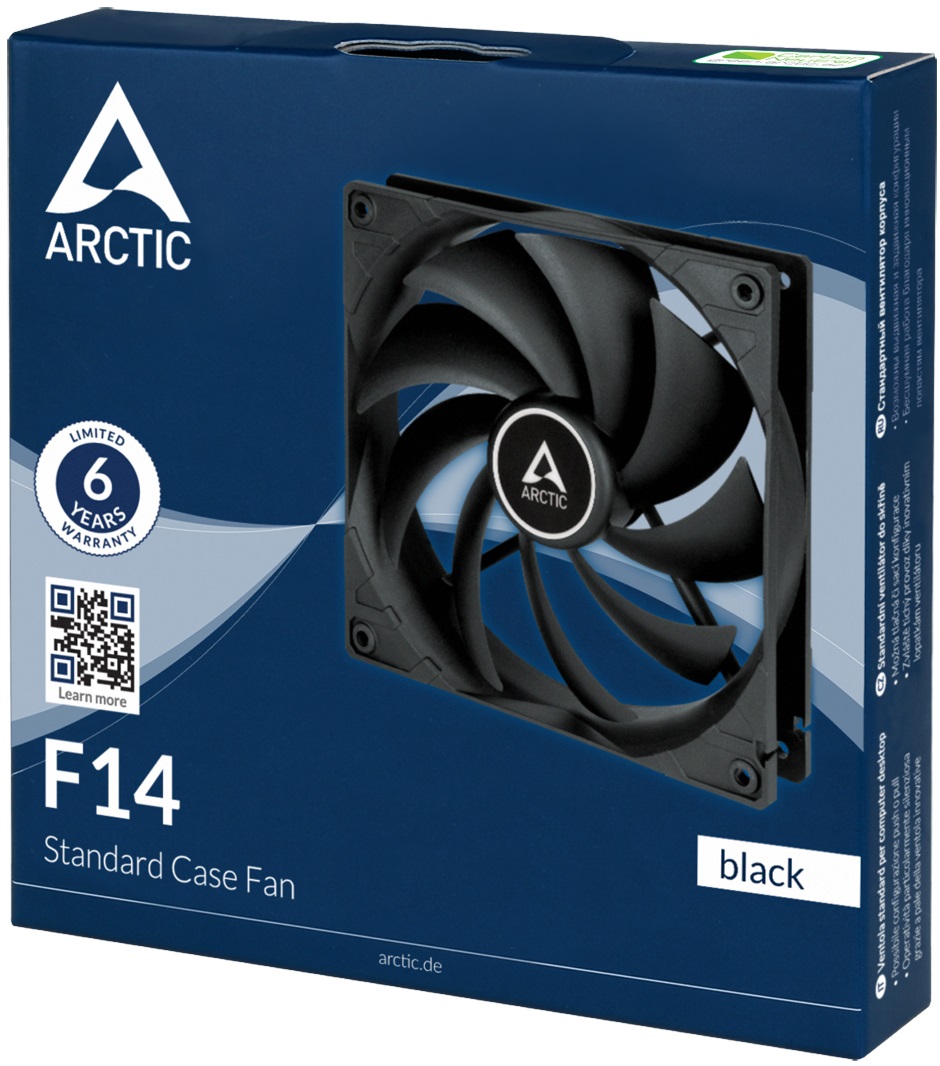 Вентилятор ARCTIC F14 (140x140x27mm, FDB, 1350rpm, 3pin, black) RTL