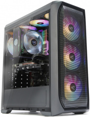 Корпус ZALMAN N5 MF (без БП, ATX, USB3.0, 4x rainbow LED Fan, black)