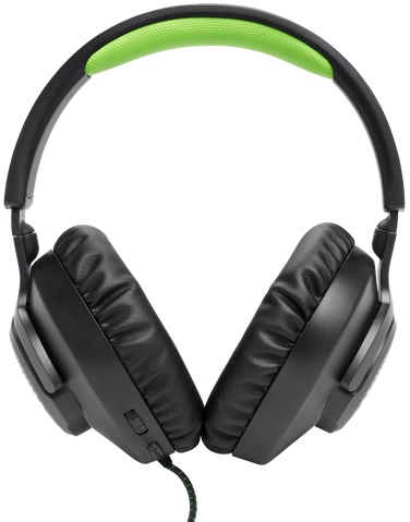 Наушники JBL QUANTUM 100X Console (полноразмерные закрытые, с микрофоном, регулятор, 1.2m, игровые, black-green)