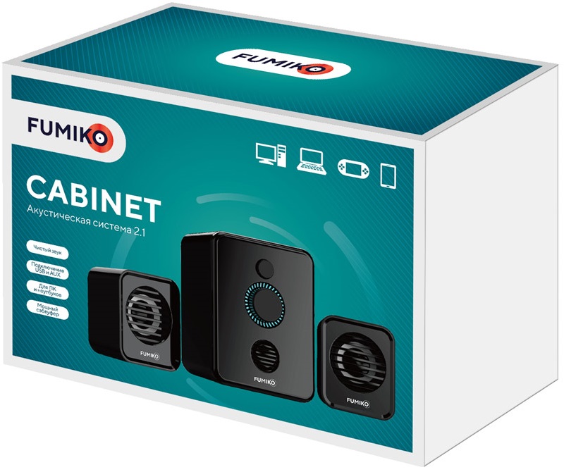 Колонки FUMIKO CABINET (6W, USB, black)