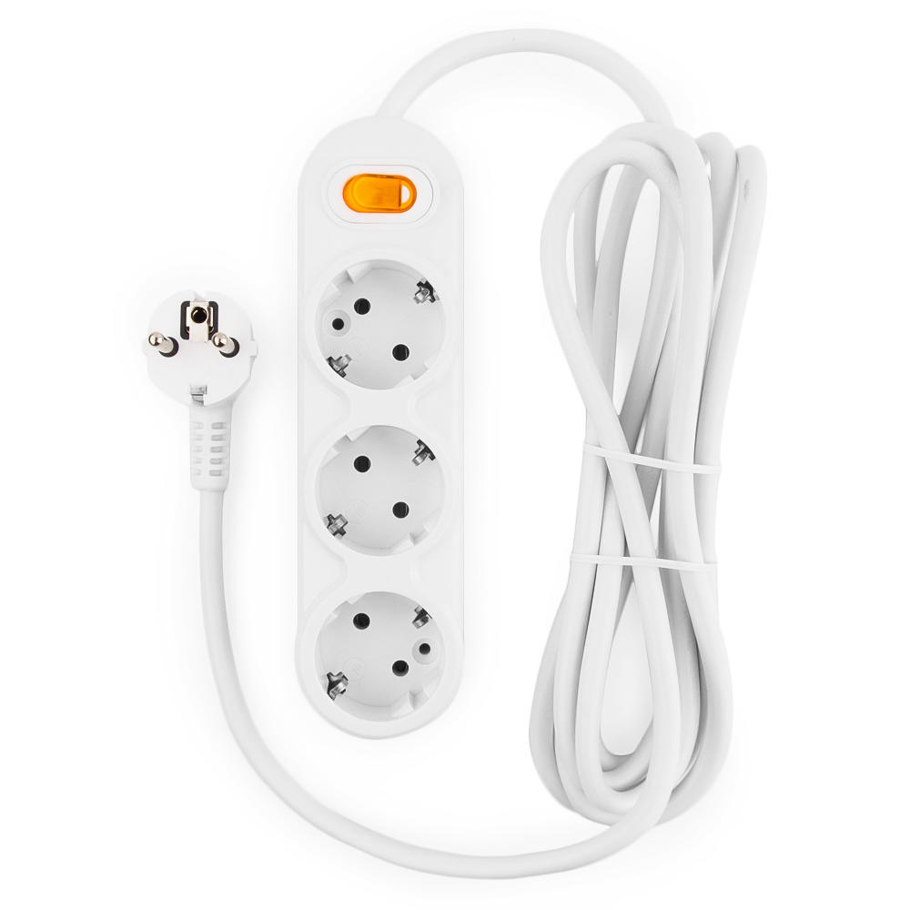 Сетевой удлинитель КУБ (Powercube PC-Y-6-3S-3, 3 розетки, 3 метра, 16A, белый) OEM