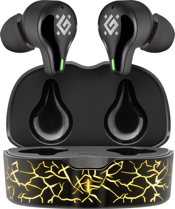 Гарнитура Defender CyberDots 250 (затычки, беспроводная, Bluetooth 5.0, с микрофоном, Type-C, до 4 часов работы от батареи, black)
