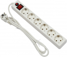 Сетевой фильтр Гарнизон (ECL-6-W-1.8, 6 розеток, 1.8 метра, 10A, white) OEM
