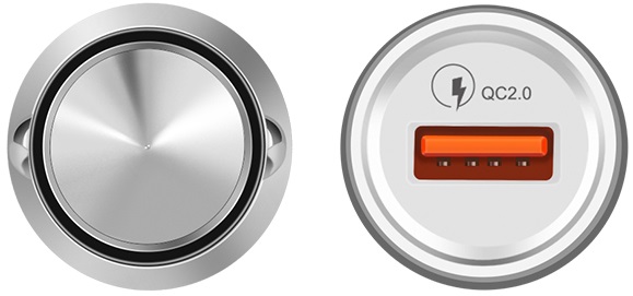 Зарядное устройство от прикуривателя hoco Z4 QC2.0 (12/240V - USB, 1 USB разъём, 2.1А max, QC2.0, silver)