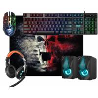 Набор клавиатура + мышь + коврик + колонки + наушники Defender Tor MHP-127 (black)