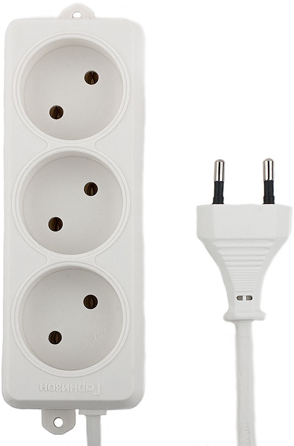 Сетевой удлинитель Гарнизон (EL-E3-W-5, 3 розетки, 5 метров, 6A, white) OEM