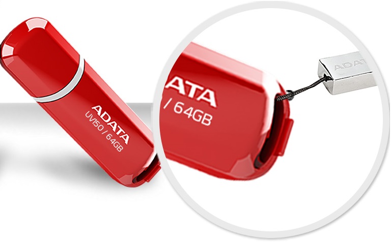 Флеш накопитель USB 3.2 64Gb ADATA UV150 (AUV150-64G-RRD, 100MB/s, black-red)