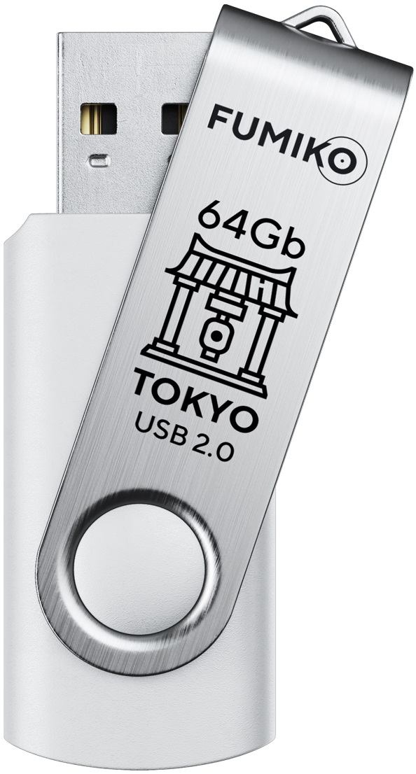 Флеш накопитель USB 2.0 64Gb FUMIKO TOKYO (FTO-25, 30MB/s, white)
