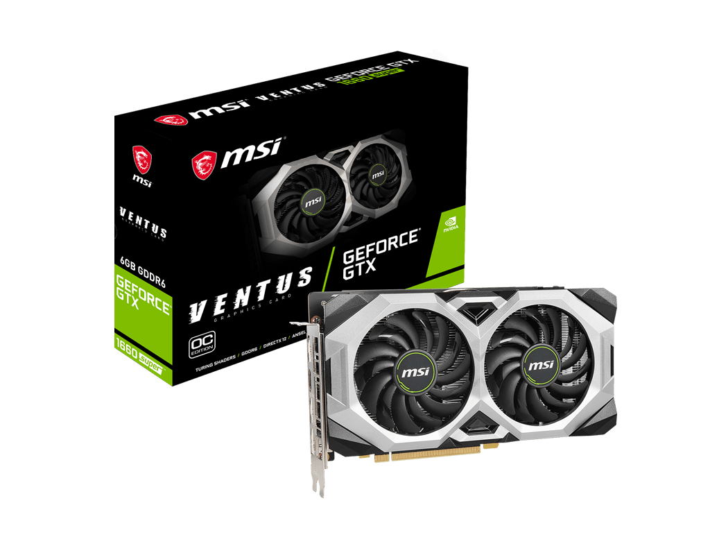 Видеокарта MSI GF GTX1660 6Gb (GTX 1660 SUPER VENTUS OC, 192bit, GDDR6, HDMI+3xDP) RTL